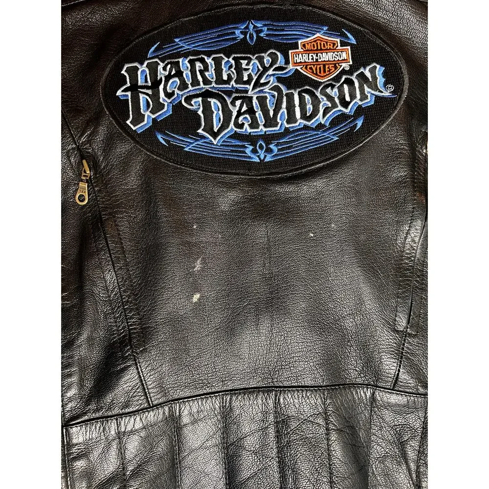 Vintage Harley Davidson Motorcycles Leather Biker Jacket